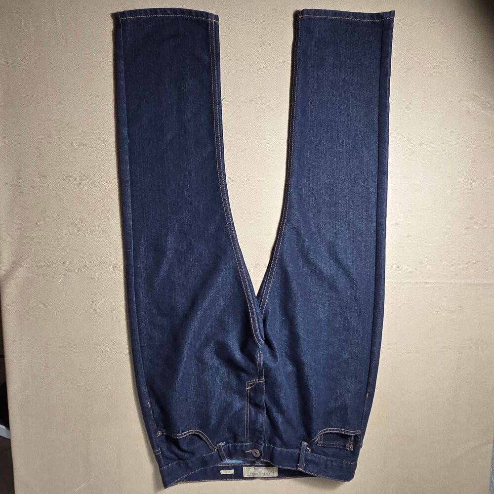 Vintage Genes 1891 Mens 38x32 Slim Straight Dark Wash Blue Denim Jeans